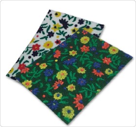 Printed fibre white and green