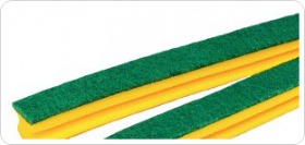 Shaped sponges in strips