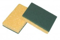 Cellulose sponge with abrasive fibre